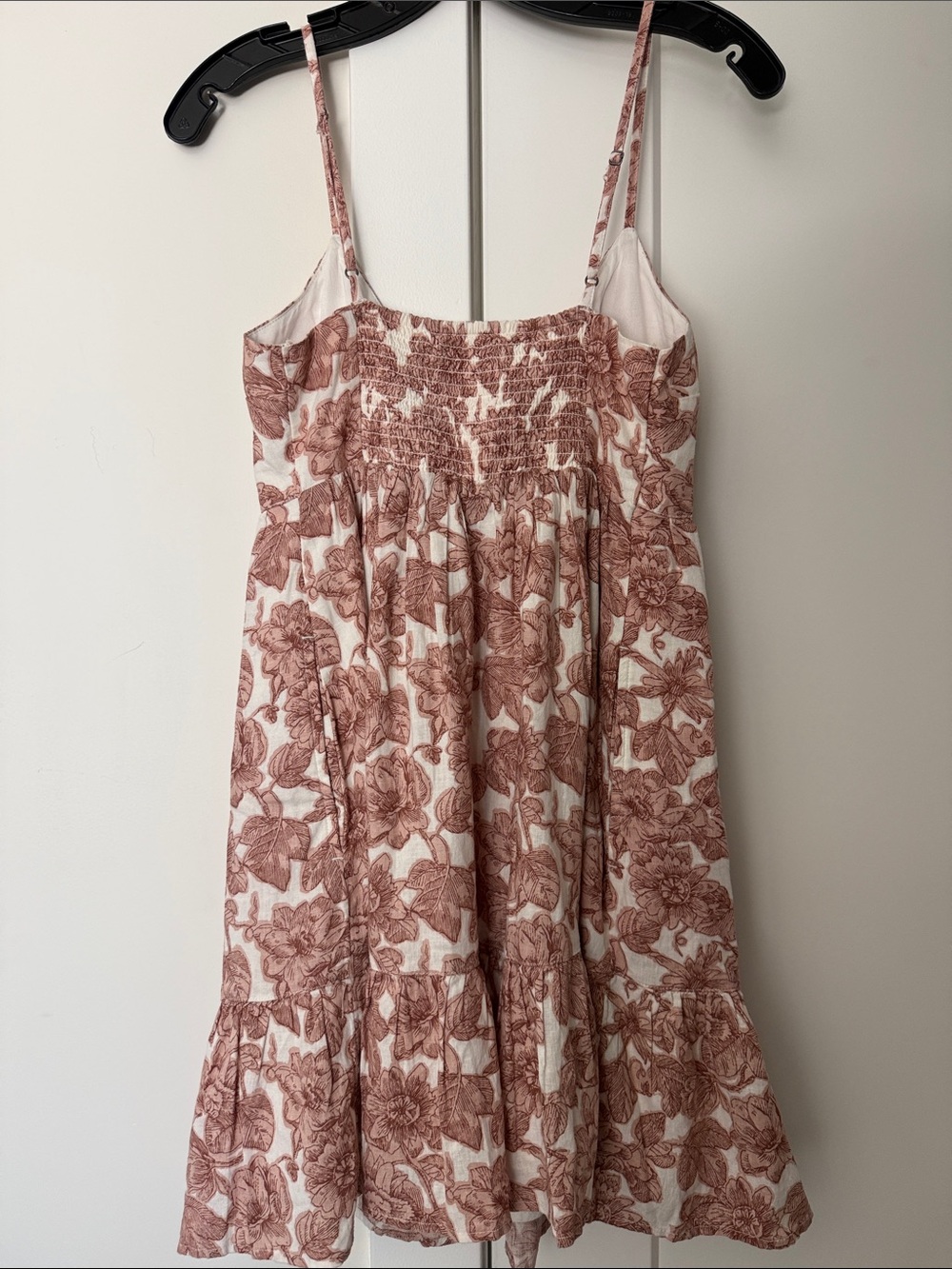Abercrombie & Fitch babydoll Floral mini dress Pink and Cream Color size Small - Picture 8 of 11